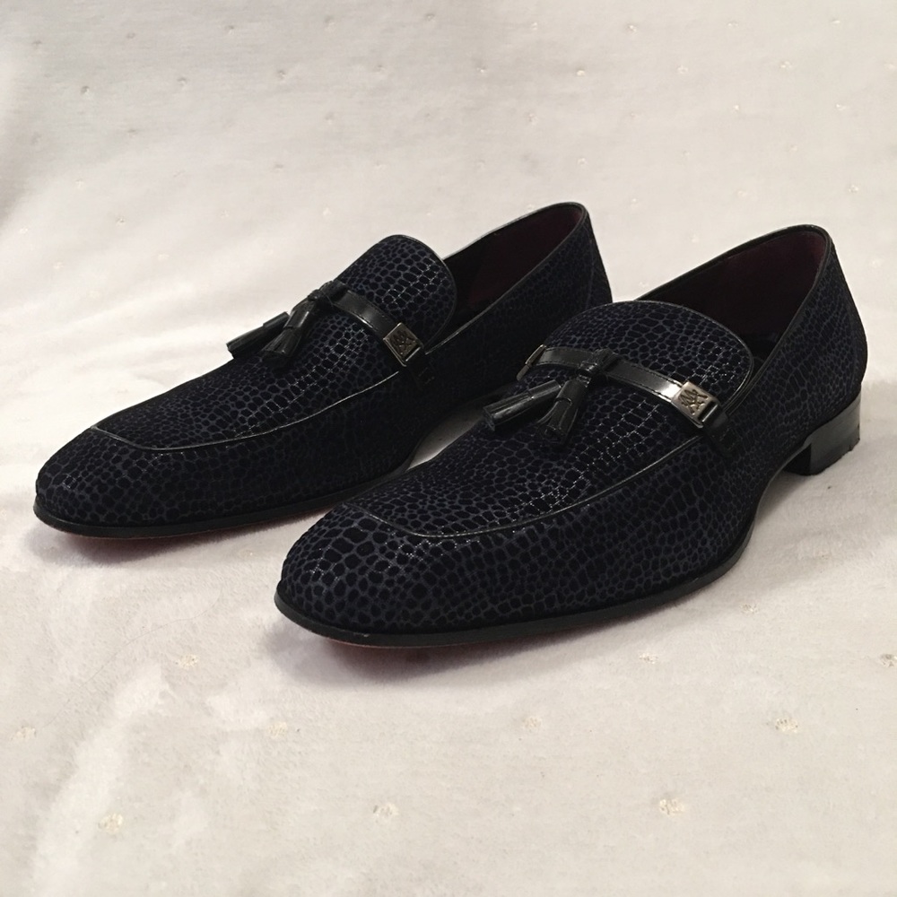 Mezlan Platinum Novara I Embossed Tassel Loafers